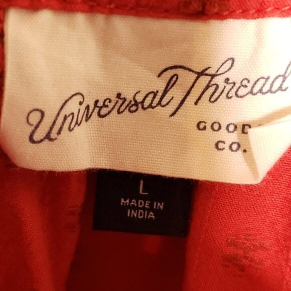 Universal Thread Womens Red Textured Print Gauzy Puff Sleeve Top Large - Picture 6 of 7